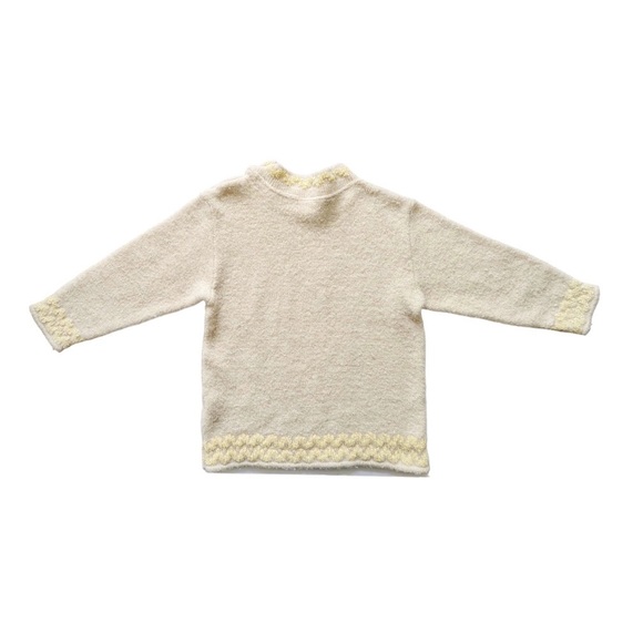 NWOT Vintage Pomme Framboise Girls Off-white Pullover Sweater Sz. 5 yrs/110 cm - Picture 2 of 6